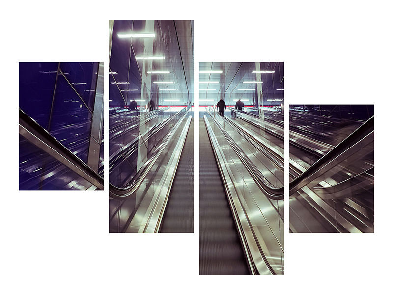 modern-4-piece-canvas-print-modern-escalators