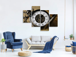 modern-4-piece-canvas-print-retro-clock