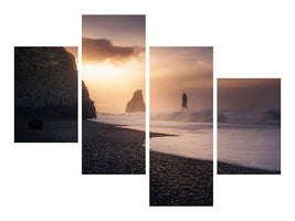 modern-4-piece-canvas-print-reynisfjara-sunrise