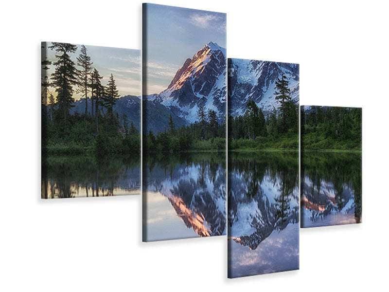 modern-4-piece-canvas-print-sunrise-on-mount-shuksan