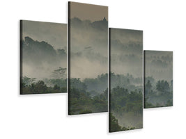 modern-4-piece-canvas-print-temple-in-the-mist
