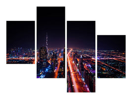 modern-4-piece-canvas-print-the-colorful-lights-of-dubai