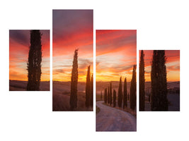 modern-4-piece-canvas-print-tuscany-sunset