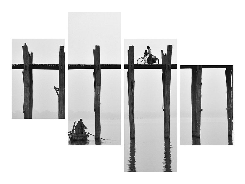 modern-4-piece-canvas-print-u-bein-bridge-myanmar