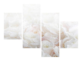 modern-4-piece-canvas-print-white-roses-in-the-morning-dew