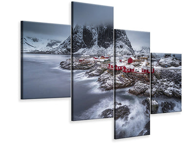 modern-4-piece-canvas-print-winter-lofoten-islands