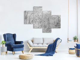 modern-4-piece-canvas-print-wipe-technique-in-gray