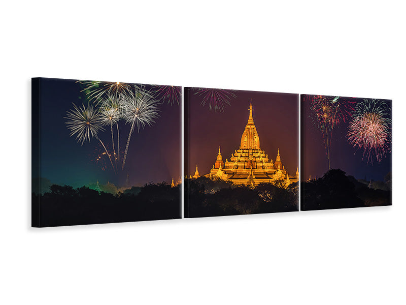 panoramic-3-piece-canvas-print-fireworks-at-the-temple