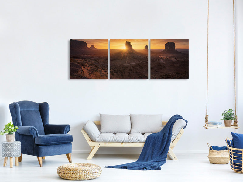 panoramic-3-piece-canvas-print-monument-sunrise
