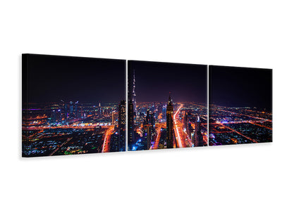 panoramic-3-piece-canvas-print-the-colorful-lights-of-dubai