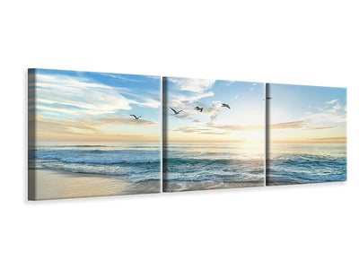 panoramic-3-piece-canvas-print-the-seagulls-and-the-sea-at-sunrise