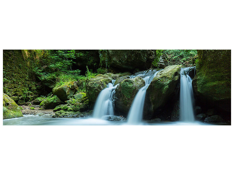 panoramic-canvas-print-falling-water-in-the-wood